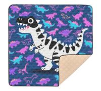 Cartoon Cute and Colorful Dinosaurs Soft Foam Baby Activity Play Mat for Floor Water Resistant Foldable Baby Play Tummy Time Mat for Baby Toddler Infant, 50'' x 50''alfombras para jugar Bebes