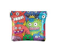 Cartoon Cute and Colorful Monsters Fashion Women's Leather Coin Change Purse Waterproof Makeup Bag Change Purse for Women monedero para monedas