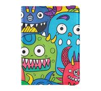 Cartoon Cute and Colorful Monsters Leather Passport Holders for travel Wallet Combo Passport Case for women Lightweight