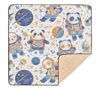 Cartoon Cute Animal Astronauts Large Stylish Foldable Baby Play mat for Floor Cozy Breathable Foldable Baby Play Tummy Time Mat for Babies Infants Toddlers, 50'' x 50''tapete Piano para Bebes