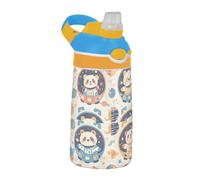 Cartoon Cute Animal Astronauts Sports Water Bottle with Handle Lightweight Tritan Cup for School and Outdoor Sports termo de Cafe Caliente