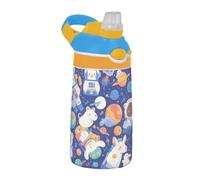 Cartoon Cute Animal Astronauts Water Bottle with Handle Wide Mouth Leakproof Tritan Plastic Water Bottle for School/Sports/Daycare/Camp botellas de agua