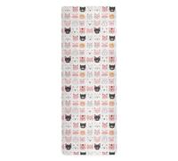 Cartoon Cute Animal Face natural yoga mat for floor workouts printed, non slip, nonslip yoga towel with carrying bag tapete para ejercicio 71x26 inches
