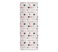 Cartoon Cute Animal Face White mat yoga for gym printed, non slip, yoga matt towel with bag for carrying tapete para ejercicio 71x26 inches