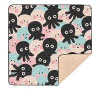 Cartoon Cute Animal sea Multicolor Large Stylish mat for Baby to Play on Floor for Indoor Outdoor Waterproof Foldable Tummy Time Activity Mat for Baby Toddler Infant, 50'' x 50''