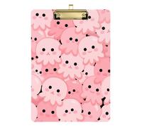 Cartoon Cute Animal sea Pink Acrylic Pocket Size Nurse clipboard Standard Letter A4 Size Waterproof for First Year Teacher Must Haves Gold 12x9in Tabla para escribir con Clip