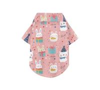 Cartoon Cute Animals Blush Color Summer Dog Shirt Vest Button Up Breathable Cool Pet Outfits Apparel Tops Puppy Clothes Perfect for Everyday Wear, and Photoshoots XL