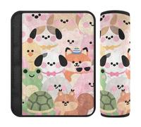Cartoon Cute Animals Pink 2 pcs carseat Belt Cover More Comfort Driving for Truck funda para cinturón de carro