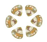 Cartoon Cute Animals Rabbit Print Guitar and Ukulele Picks For Music Lovers 12 PCS Mixed Gauges(0.46/0.71/0.96mm)
