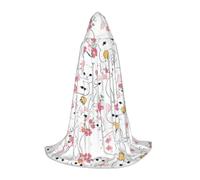 (Cartoon Cute Animals Rabbit) Print Hooded Cape For Teenagers Costume Party, Halloween Hooded Cape Soft and Elastic,M