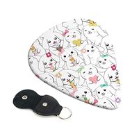 Cartoon Cute Animals Rabbit Set Of 6 Guitar Plectrums For Acoustic Guitar, Electric Guitar, Bass, Ukulele - Thin, Medium And Thick.