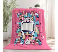 Cartoon Cute Arcade Elements Pattern Throw Blankets - Pink Printed Flannel Fleece Lightweight Blanket Gifts for Boys Girls Women, Cozy Plush Warm Blanket for Couch Sofa Beds Office 220 x 240 cm