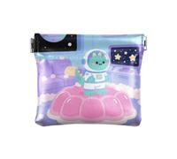 Cartoon Cute Astronauts Dinosaur Purple Fashion Women's Small Leather Coin Purse Decorative Cosmetic Bags for Purse for Men Women Travel bolsas para