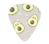 Cartoon Cute Avocado,12 Pcs Guitar Pick,3 Different Thickness Plectrums for Acoustic Guitar Bass Ukulele (0.46mm 0.96mm 0.71mm)