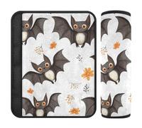 Cartoon Cute Bats White 2 Pack seat Belt Shoulder Pads for Adults More Comfort Driving for Sedan Protector para cinturón de carro