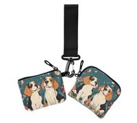 Cartoon Cute Beagle Dogs Brown Women's Coin Purses Card Cases Cute Fashion Change Purse Wallet with Wristlet Strap for Daily Use 2 Pcs, cartoon cute Beagle dogs brown, One Size, Casual