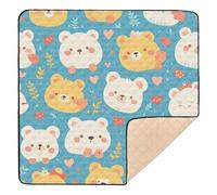 Cartoon Cute Bears Cute Foldable Baby Play mat Activity Gym for Indoor Outdoor Non-Toxic Foldable Baby Crawling Mat for Babies Infants Toddlers, 50'' x 50''alfombra de juego