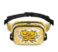 Cartoon Cute Bee Honey Waist Bag Multifunction Pack for Travel Sport Running Fanny Pack Bumbag Pouch Purse Belt Bag for Women Men Kids Girls Boys