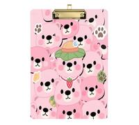 Cartoon Cute Beer Pink clipboard Metal Acrylic Cute for Nursing Student Trade Quest Tablas para escribir Size 9 x 12