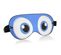 Cartoon Cute Big Eyes Blue Travel Essential Eye Sleep Cover with Elastic Adjustable Band Blackout Camping Blackout Eye mask for Sleeping Office