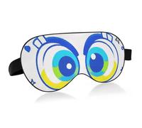 Cartoon Cute Big Eyes White Travel Essential Eye Cover Men with Elastic Adjustable Band Blackout Camping mask Cover Eye Travel