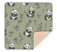 Cartoon Cute Black and White Panda Large Sturdy Baby Activity Play Mat for Indoor Outdoor Comfortable Tummy Time & Crawling Mat for Babies Infants Toddlers, 50'' x 50''