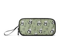 Cartoon Cute Black and White Panda Nylon Pencil Bags for Boys Big Capacity Pencil Storage Case School Stationery for High School Kids