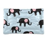 Cartoon Cute Black Elephant Washable Dog Sleeping Mattress Non-Slip Soft Comfortable Pet Kennel Beds for Large Jumbo Medium Small Dogs 36" x 24"