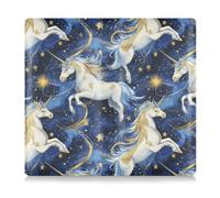 Cartoon Cute Blue and Gold unicorns Leather Registration and Insurance Card Holder Auto Truck Comparment Accessories Case for Driver Auto Owners Trailer Motorcycle Boat, Cartoon cute blue and gold