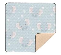 Cartoon Cute Blue Elephant Soft Thick Baby Floor Play mat for Indoor Outdoor Washable Foldable Tummy Time Activity Mat for Baby Toddler Infant, 50'' x 50''para juegos de