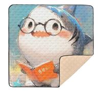 Cartoon Cute Blue Fish sea Large Sturdy Baby Gym & Activity Mat for Floor 1-Piecing Activity Gym Mat for Baby Kids Toddlers Infants, 50'' x 50''