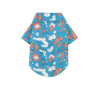 Cartoon Cute Blue monsters Graffiti Summer Dog Polo Shirt Button Up Soft, Lightweight, and Breathable Short Sleeve Pet T-Shirt Puppy Sweatshirt Perfect for Everyday Wear, and Photoshoots L-5XL