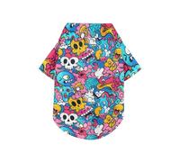 Cartoon Cute Blue monsters Graffiti Summer Dog Shirt Vest Button Up Lightweight and Breathable Pet Summer T-Shirts Puppy Sweatshirt Perfect for Everyday Wear, and Photoshoots 2XL