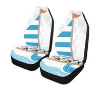 Cartoon Cute Blue Penguin Seaman Decorative car seat Covers Set of 2 for Cars Comfortable seat Cover Waterproof funda para carro asientos