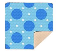 Cartoon Cute Blue Polka Dots Soft Thick Baby Play Mat for Floor Non-Toxic Activity Entertainment Mat for Baby Toddler Infant, 50'' x 50''
