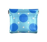 Cartoon Cute Blue Polka Dots Women Leather Cash Wallet Convenient Change Wallet for Women, Cartoon cute blue polka dots, One Size, Print Art