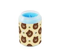 Cartoon Cute Brown Bear and Bee Portable Pet Foot Paws Washer Silicone Brush Soft Feet Bathing Brush for Small Medium Large Breed Dogs/Cats limpiador de patas para perro