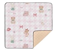 Cartoon Cute Brown Bear Large Non-Slip Baby Play Mat for Indoor Outdoor Lightweight Baby Crawling Mat for Babies Infants Toddlers, 50'' x 50''