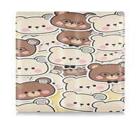 Cartoon Cute Brown Bear Premium Leather Registration and Insurance Card Holder Vehicle Glove Box for ID, Driver's License, Key Contact Information Cards