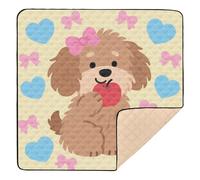 Cartoon Cute Brown Dog Large Sturdy Baby Floor Play mat for Floor Comfortable Foldable Playroom Activity Mat for Babies Infants Toddlers, 50'' x 50''de actividades para