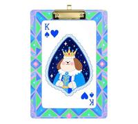 Cartoon Cute Brown Dog Poker A4 Metal Clip Board Plastic for 5th Grade Classroom Essentials for Teachers Size 9 x 12