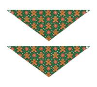 Cartoon Cute Brown Merry Christmas Gingerbread Cute Dog Bandanas Snap Button Soft Dog Scarf Cute Pet Holiday Accessories Decor for Dogs Cats 2 Pack