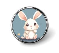 Cartoon Cute Bunny Button Pin,Design Your Own Personalized Pin Back Button Badges Exquisite Round Badge Travel Brooch Metal Decorative Pins for Hat Clothes Backpack
