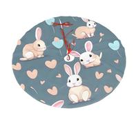 Cartoon Cute Bunny Christmas Tree Skirt 30" Fashion Holiday Accessories Suitable for Halloween and Christmas