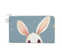 Cartoon Cute Bunny Coin Purse Mini Change Wallet Portable Change Purse Cute Canvas Coin Wallet Bag with Zipper for Men & Women