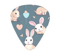 Cartoon cute bunny Guitar Picks 12 Pack Assorted Thickness-0.46mm 0.71mm 0.96mm Thin Medium Heavy Picks for Acoustic Electric Guitar Ukulele
