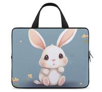 Cartoon Cute Bunny Laptop Sleeve Ultra-Thin, Lightweight & Waterproof 17inch Laptop Bags, Durable Neoprene Material, Portable Protective Computer Bag with Hand Strap
