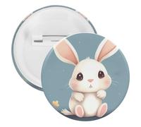 Cartoon Cute Bunny Tinplate Badge Personalized Round Brooch Large Craft Button Suitable for Teachers, Nurses, Doctors, Staff, Party Gift Accessories, 20pcs, Plastic, plastics