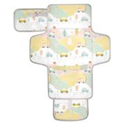 Cartoon Cute Cars Soft Color Reusable Diaper Changing Pads with Tissue Pocket Changing pad for Changing Table with Built-in Pillow
