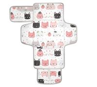 Cartoon Cute Cat Face White Reusable Diaper Changing Pads with Tissue Pocket Portable Baby Changing pad for Girl & Boy cambiador de pa?ales para Bebes